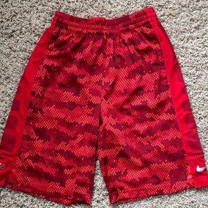 Red Nike Boy’s Elite Patterned Athletic Shorts